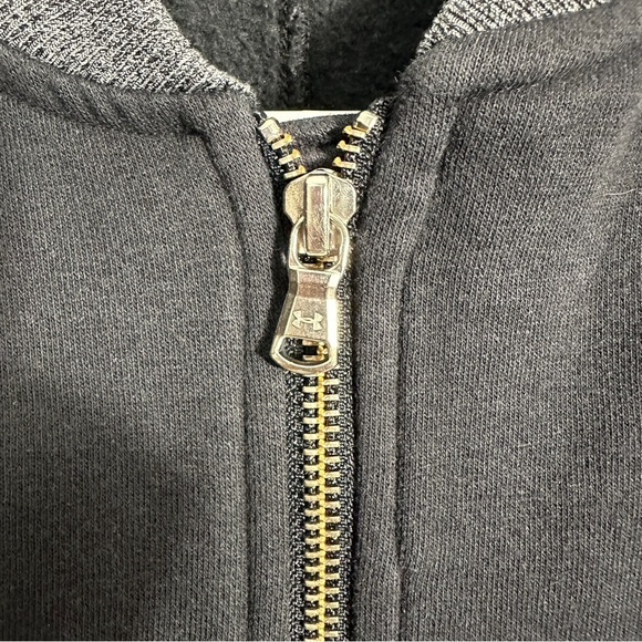 Under Armour size small black/gray zip up jacket, logo on placket, loose fit - Picture 8 of 12